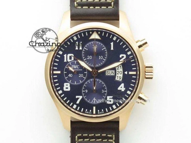MIROTIME 0514 Pilot Chrono Spitfire IW387903 SS ZF 1:1 Best Edition Black Dial on Brown Leather Strap A OdorResistant 7127